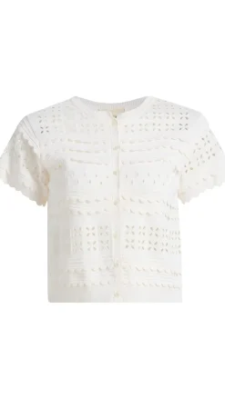 Abriana Eyelet Knit Cardigan