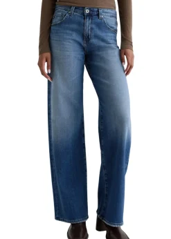 Adria Low-Rise Wide Leg Jeans in Headline