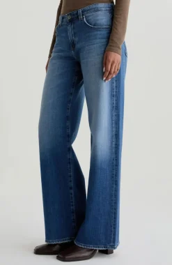 Adria Low-Rise Wide Leg Jeans in Headline