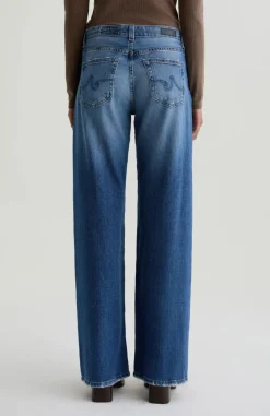 Adria Low-Rise Wide Leg Jeans in Headline