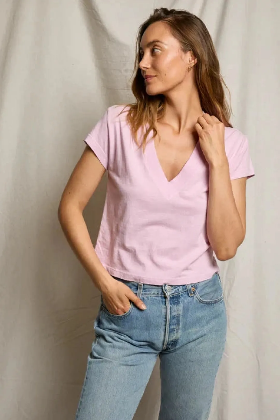 Alanis Recycled V-neck Tee