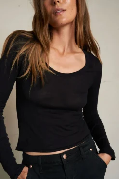 Angie Scoop Neck Long Sleeve Tee