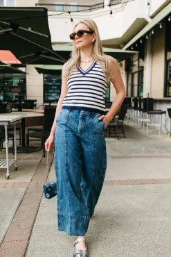 Arianna Cropped Palazzo Jeans