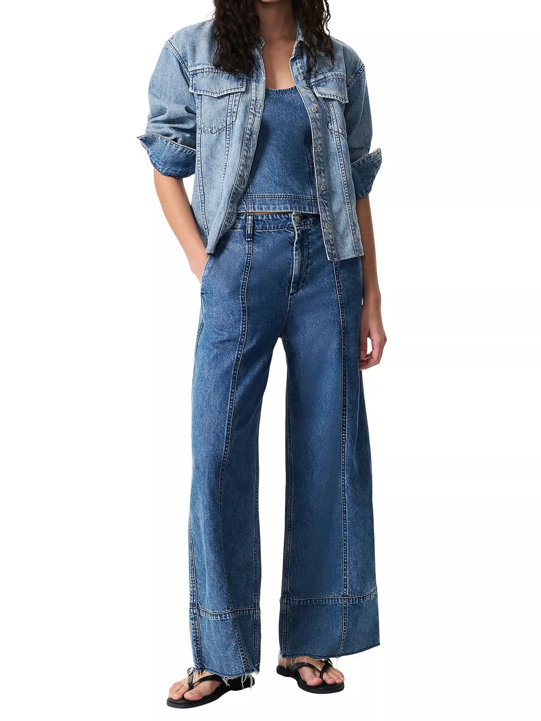 Arianna Cropped Palazzo Jeans