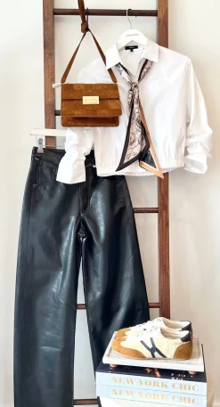 Ayla Baggy Leather Jeans