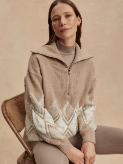 Betty Jacquard Half Zip