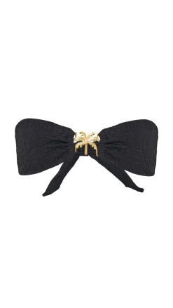 Black Palm Trees Bikini Top