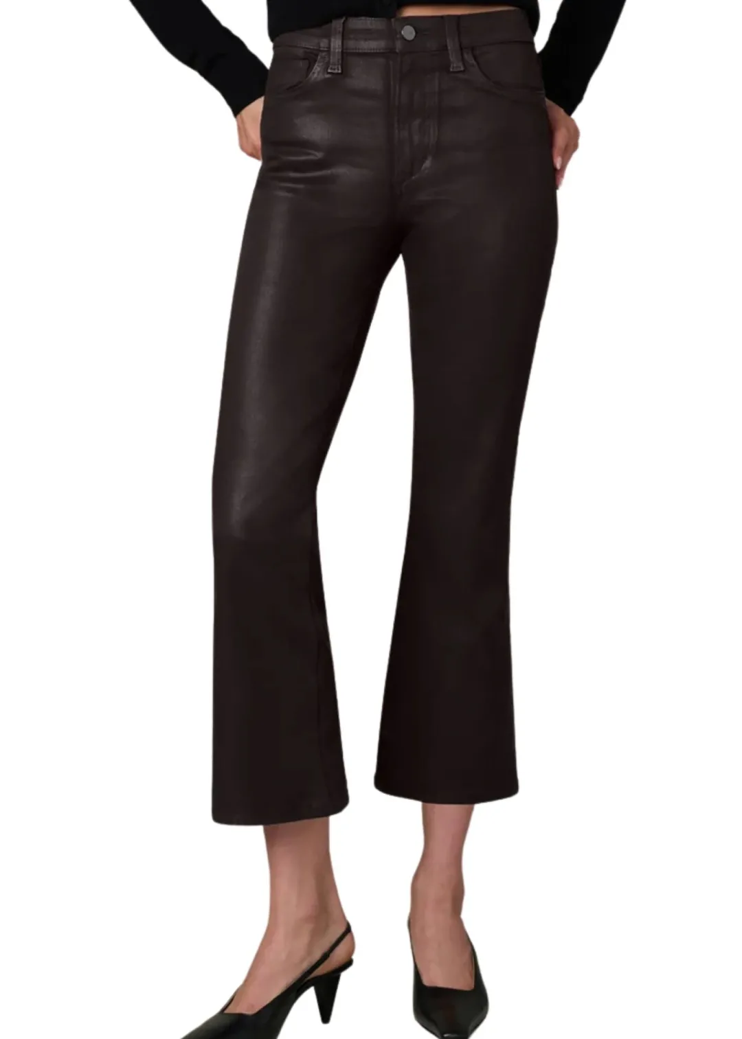 Callie Cropped Bootcut Coated Jeans