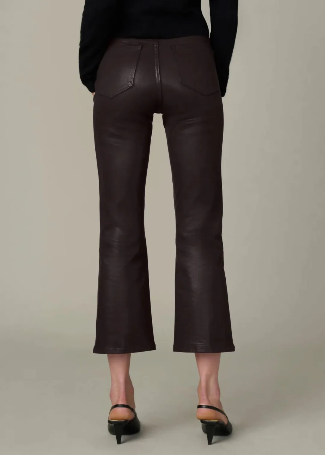 Callie Cropped Bootcut Coated Jeans