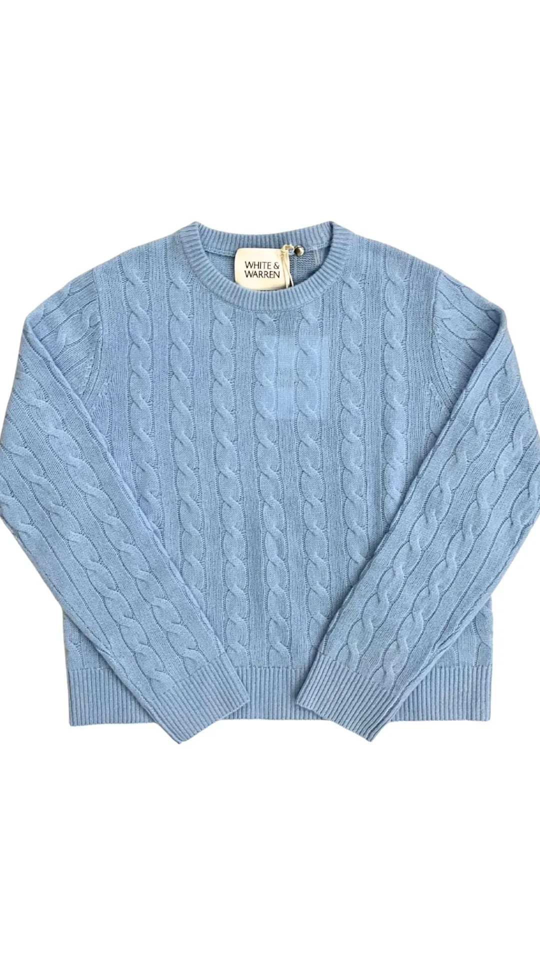 Cashmere Varsity Cable Crew