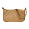 Chanel Caviar Quilted Pochette/Dark Beige