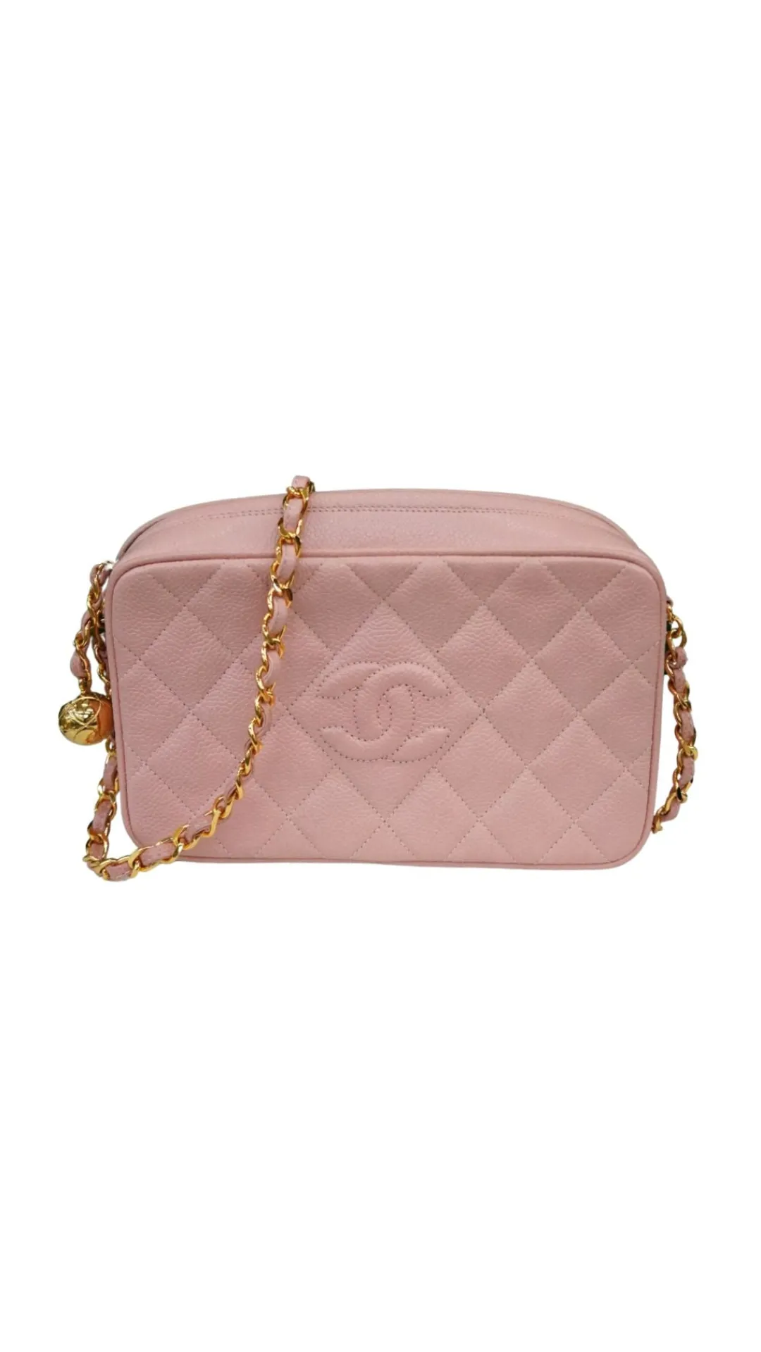 Chanel Quilted Zip Crossbody/Blush