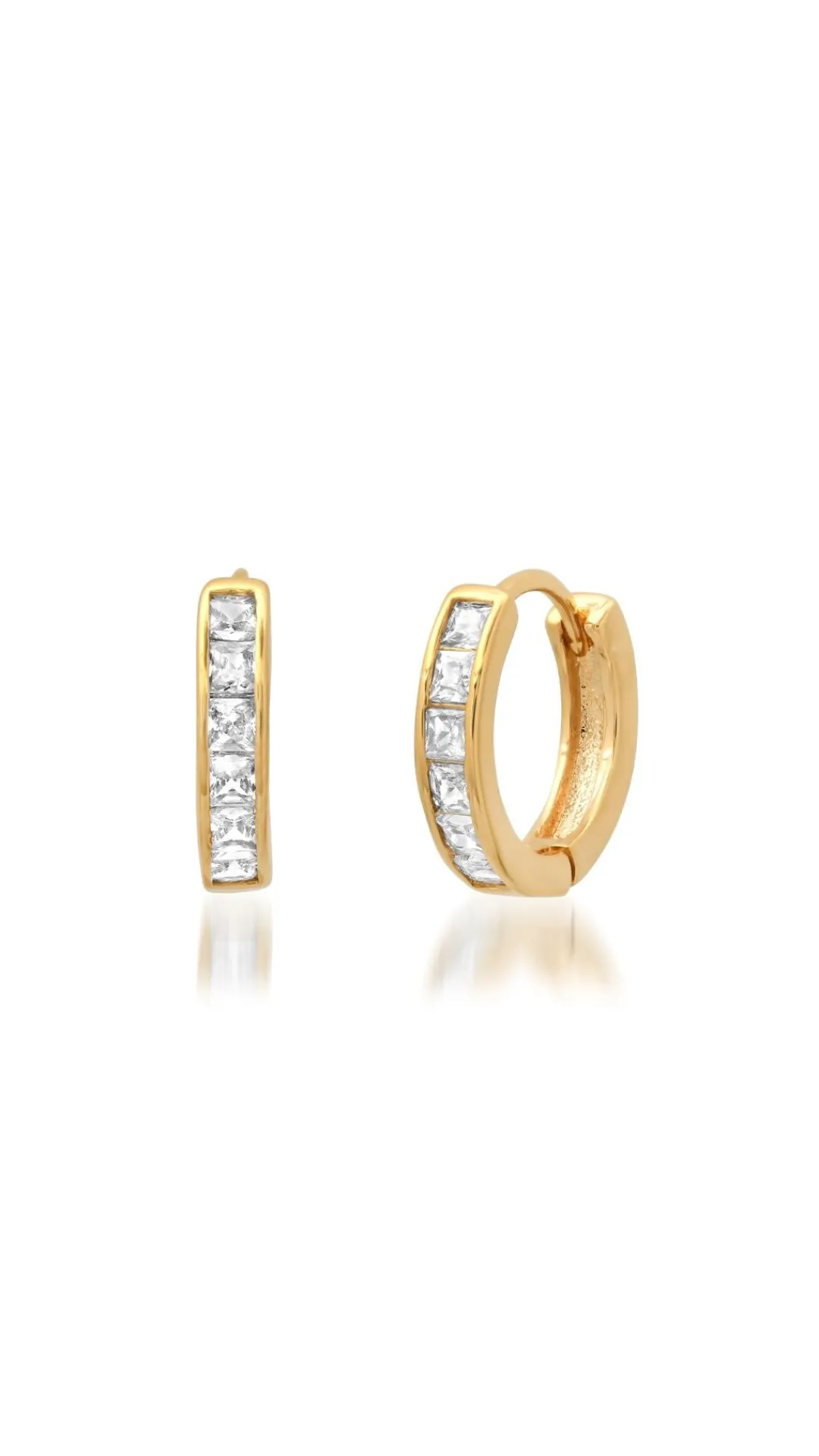 Channel Set Princess Cut Earrings