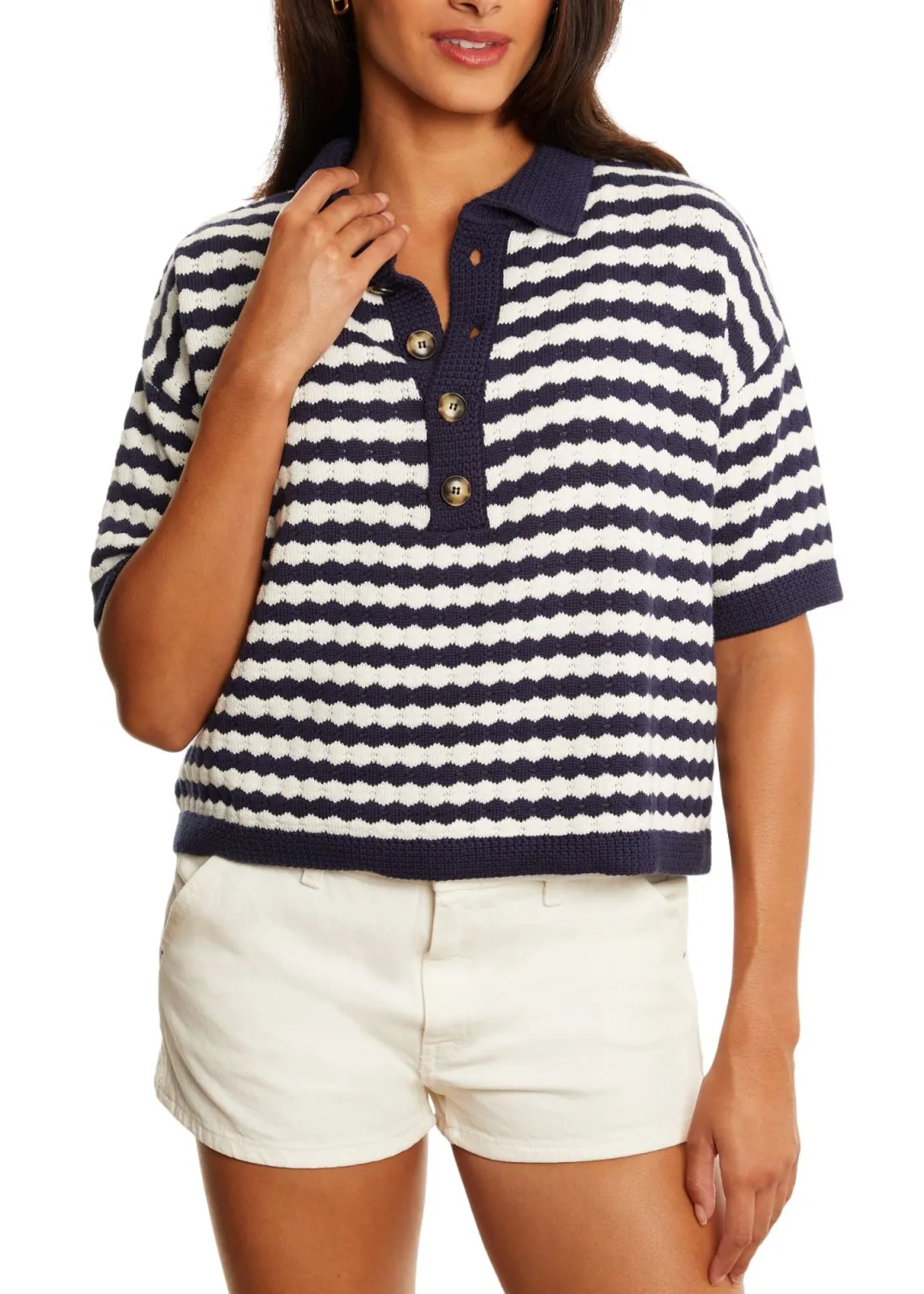 Clover Stitch Stripe Polo