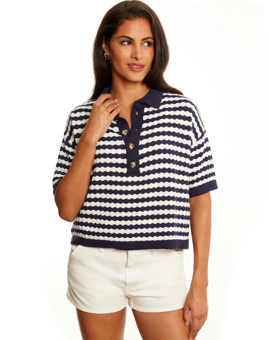 Clover Stitch Stripe Polo