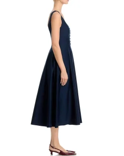 Cotton Sateen Midi Dress