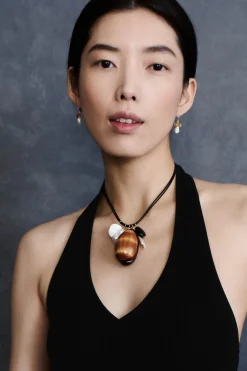 Cowrie Leather Charm Necklace