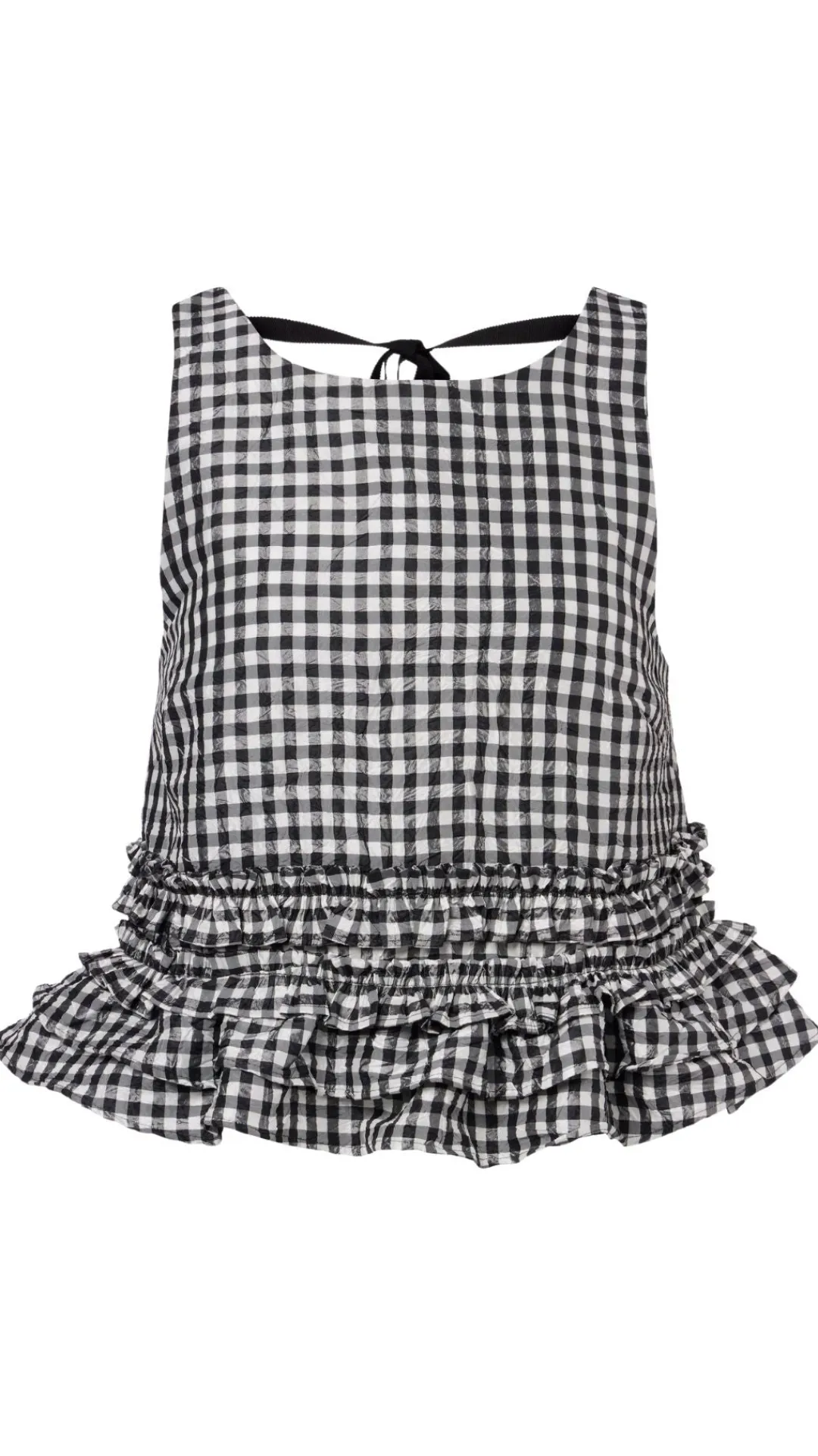 Crinkled Taffeta Frill Top