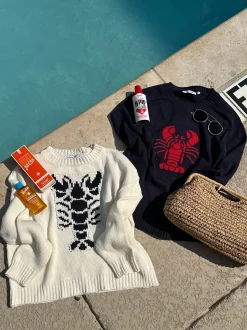 Cropped Lobster Sweater