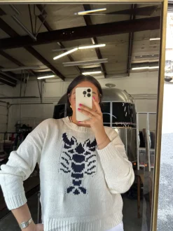 Cropped Lobster Sweater