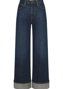 Cuffed Wide Leg Jeans in Spencer