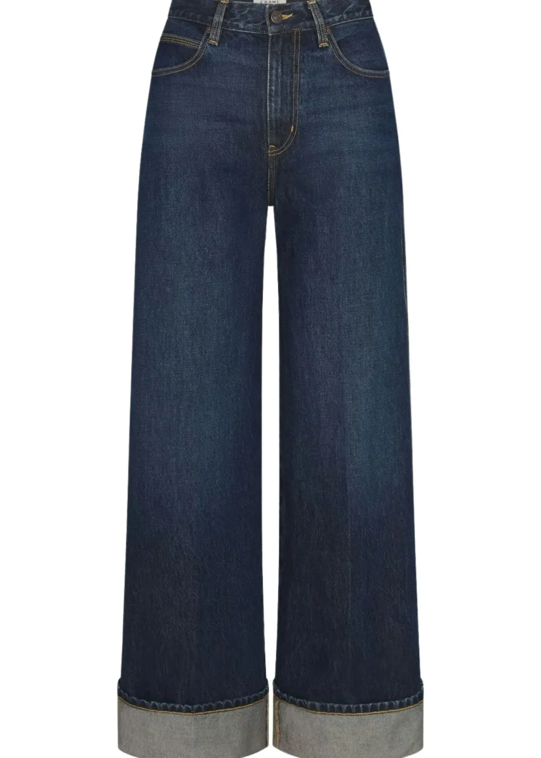 Cuffed Wide Leg Jeans in Spencer