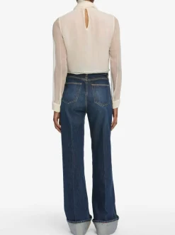 Cuffed Wide Leg Jeans in Spencer