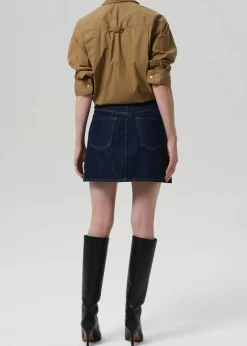 Curved Pocket Mini Skirt