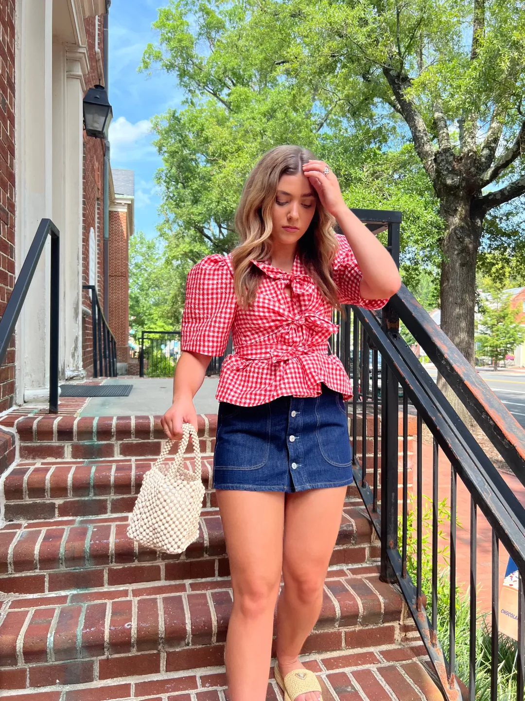 Curved Pocket Mini Skirt