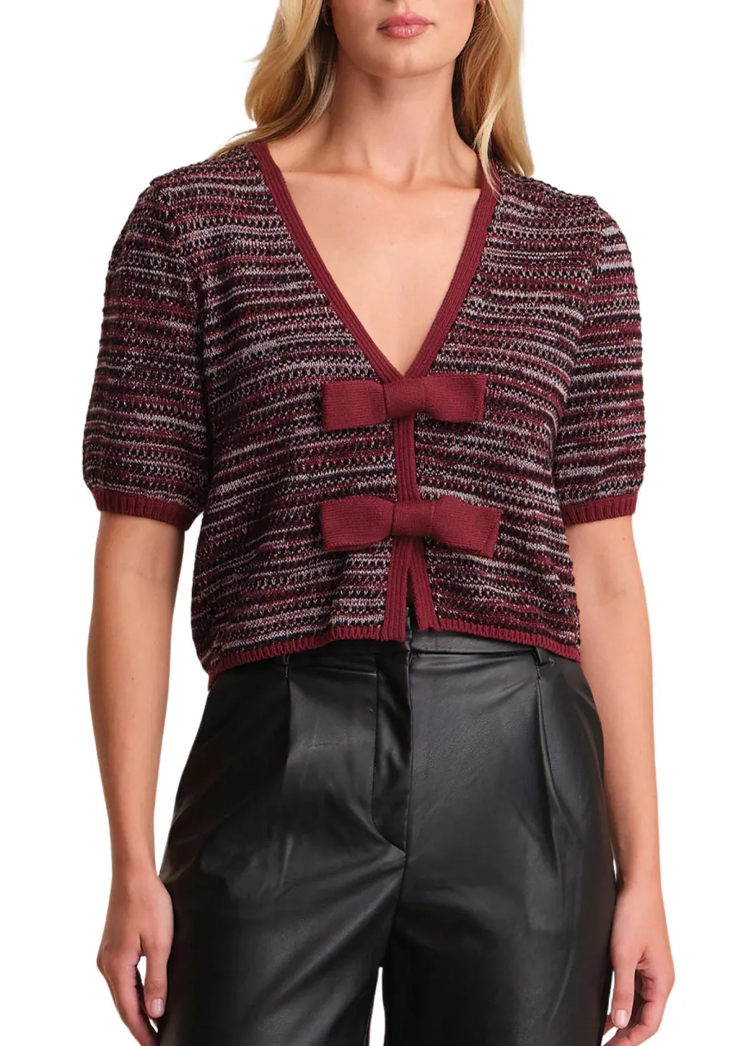 Elaine Marled Bow Front Cardi