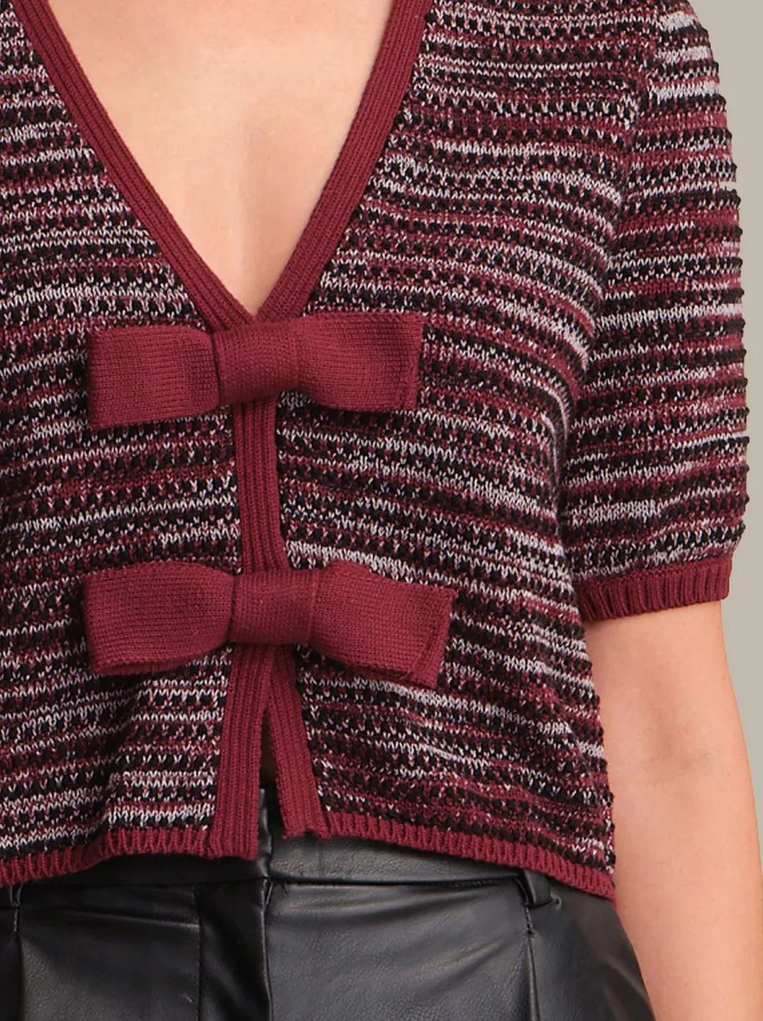 Elaine Marled Bow Front Cardi