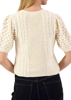 Elaine Pointelle Bow Cardigan