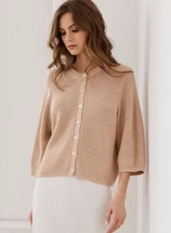 Elbow Sleeve Shaker Cardigan