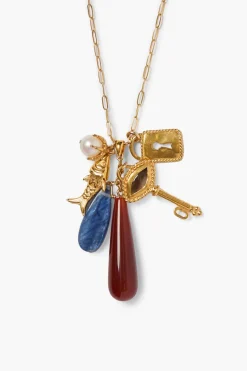 Fish & Red Agate Charm Necklace
