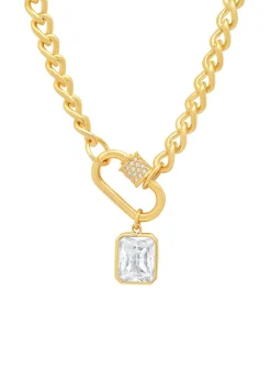 Gold Link Clear Lock Necklace