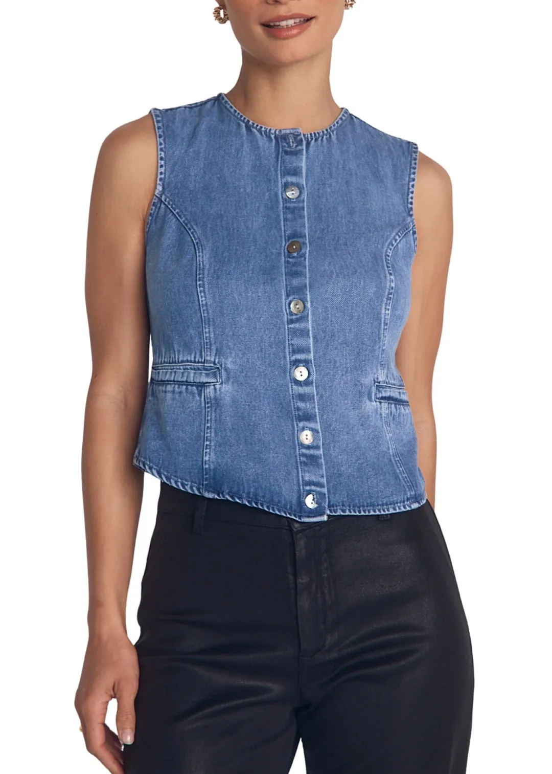 High Neck Fitted Vest