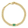 14k Emerald Bezel Bracelet