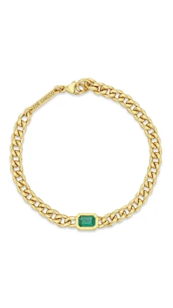 14k Emerald Bezel Bracelet