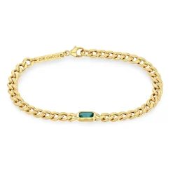 14k Emerald Bezel Bracelet
