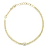 14k Emerald Cut Chain Bracelet