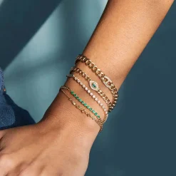 14k Emerald Tennis Bracelet