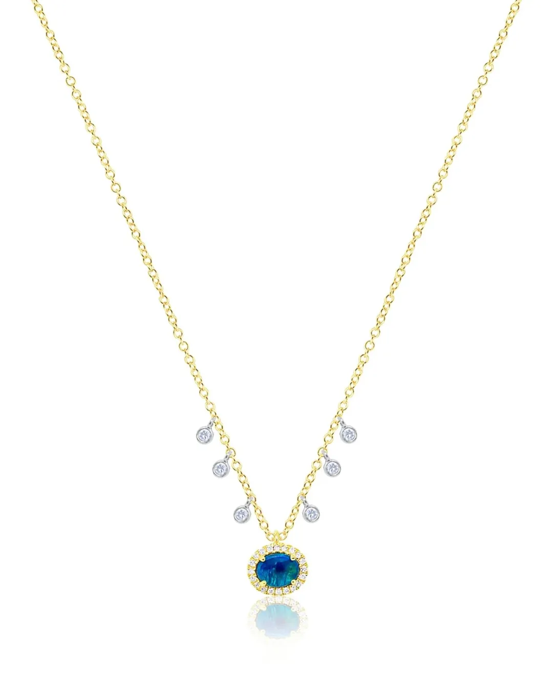 14k Opal Diamond Necklace