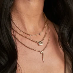 14k Pave Diamond Serpent Necklace