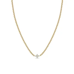 14k Prong Diamond Quad Chain Necklace