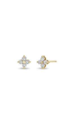 14k Prong Diamond Quad Studs