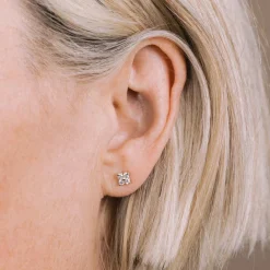 14k Prong Diamond Quad Studs