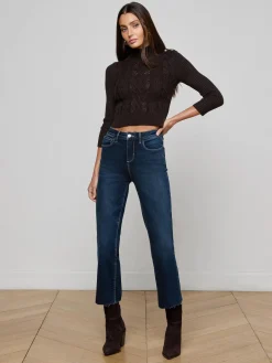 Kendra High Rise Crop Flare Jeans