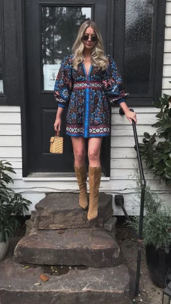 Latina Scarf Black Mini Dress