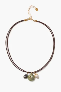 Leather Cord Phrenite Necklace