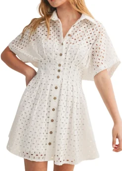 Leighton Eyelet Shirt Dress
